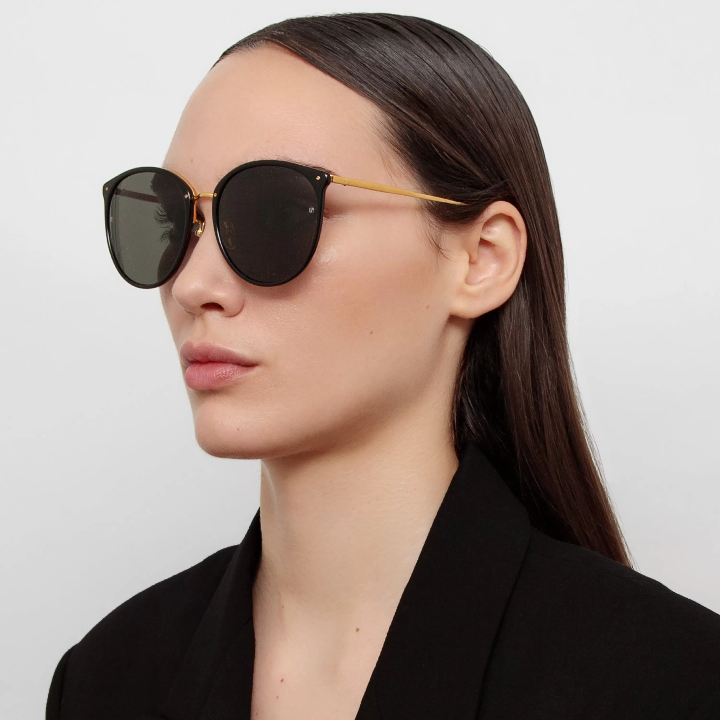 Linda Farrow The Kings | Oversized Sunglasses in Black Frame (C32)