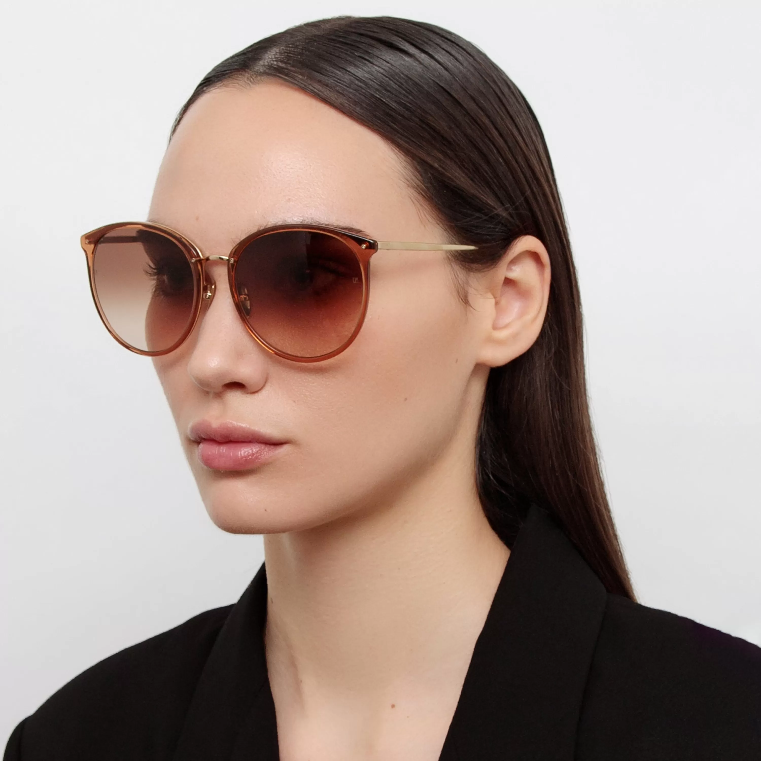 Linda Farrow The Kings | Oversized Sunglasses in Brown Frame (C34)