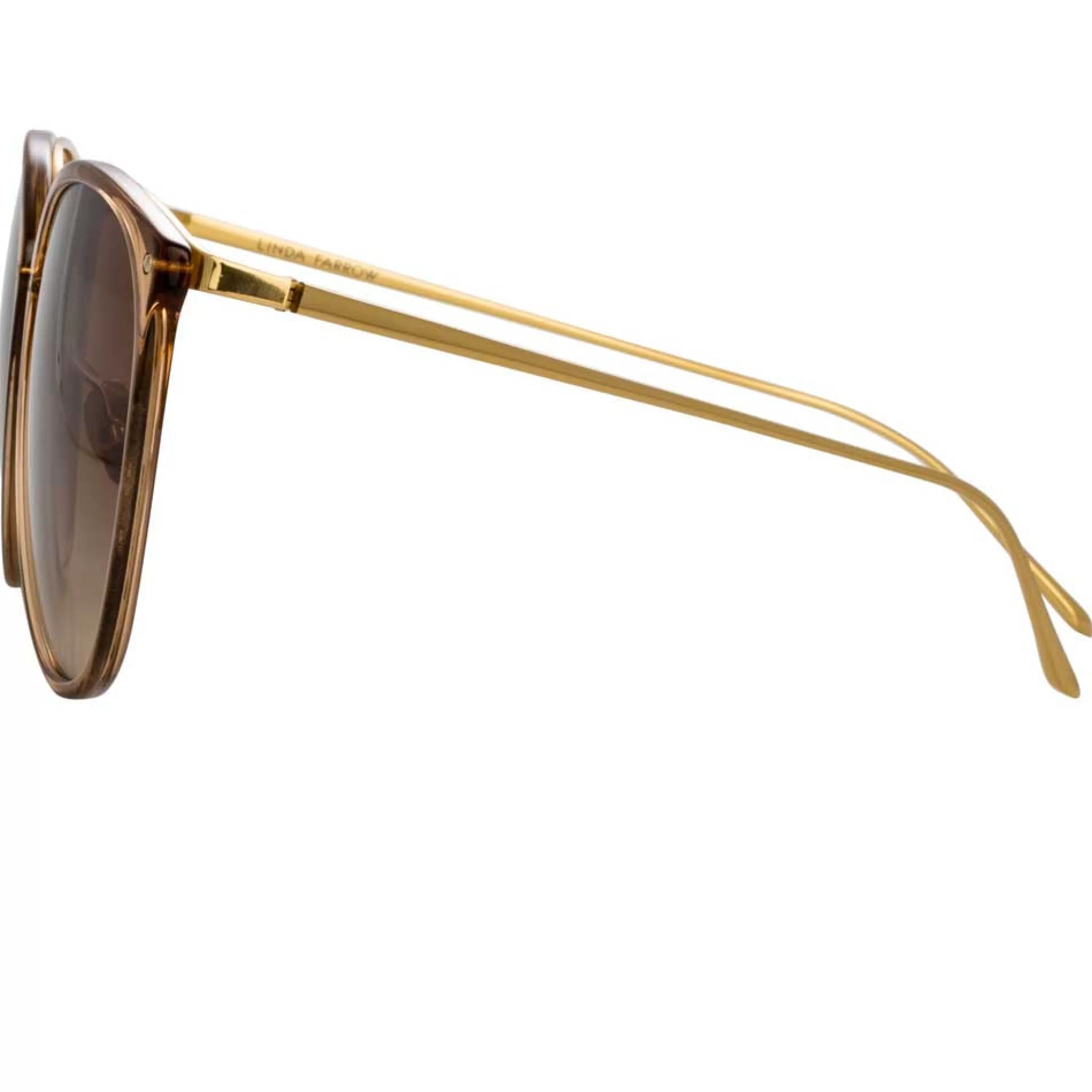 Linda Farrow The Kings | Oversized Sunglasses in Brown Frame (C34)