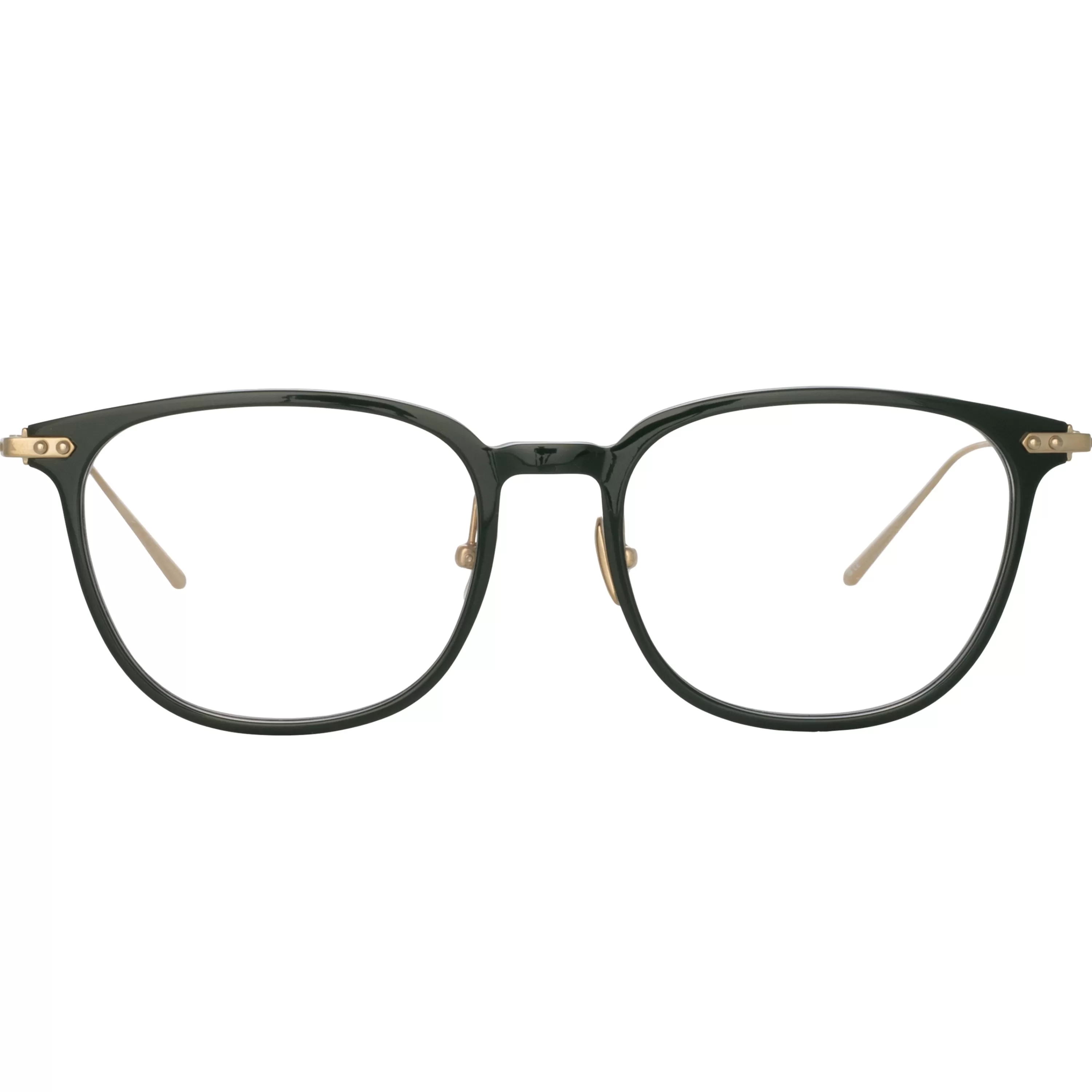 Linda Farrow Wright Rectangular Optical Frame in Forest Green (Asian Fit)