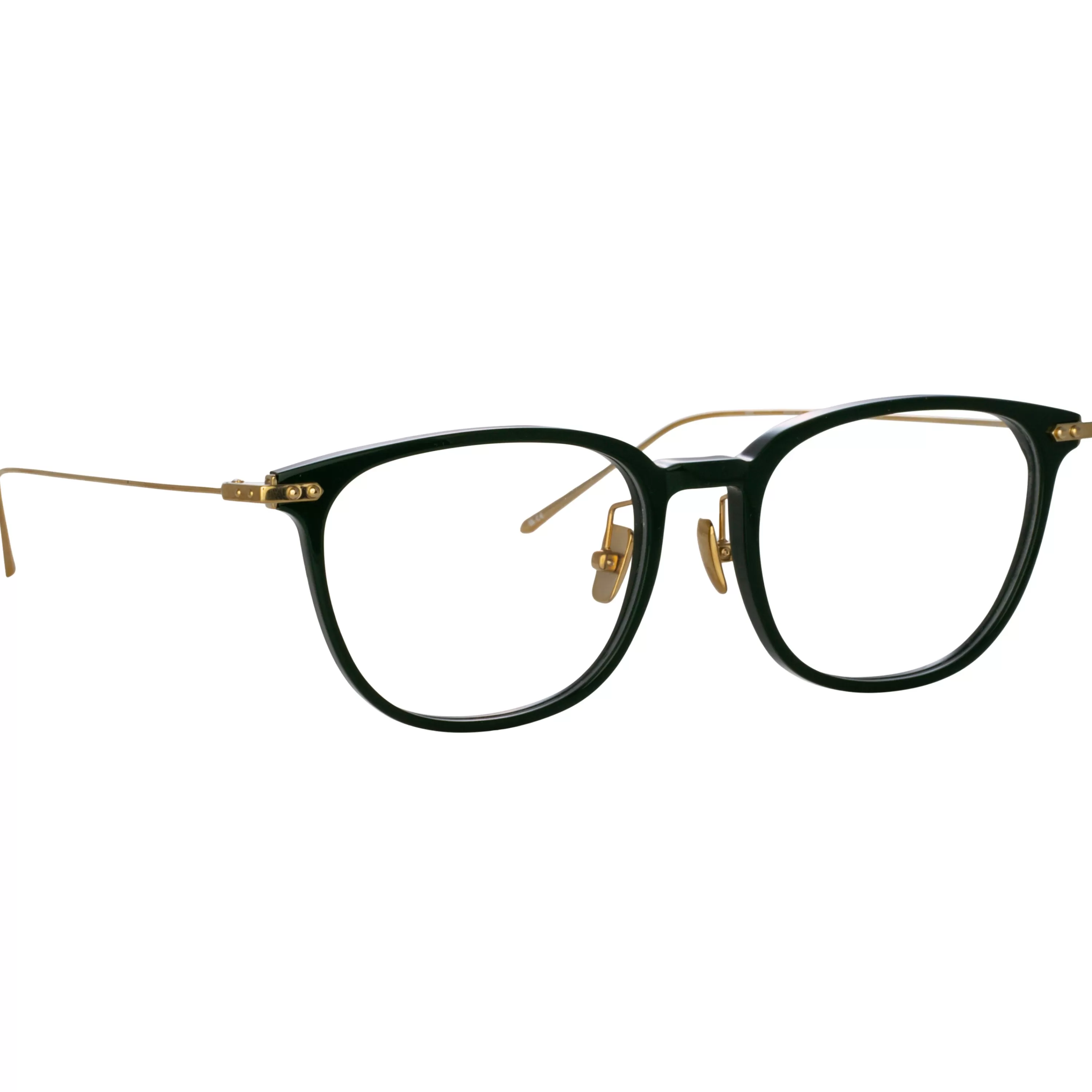 Linda Farrow Wright Rectangular Optical Frame in Forest Green (Asian Fit)