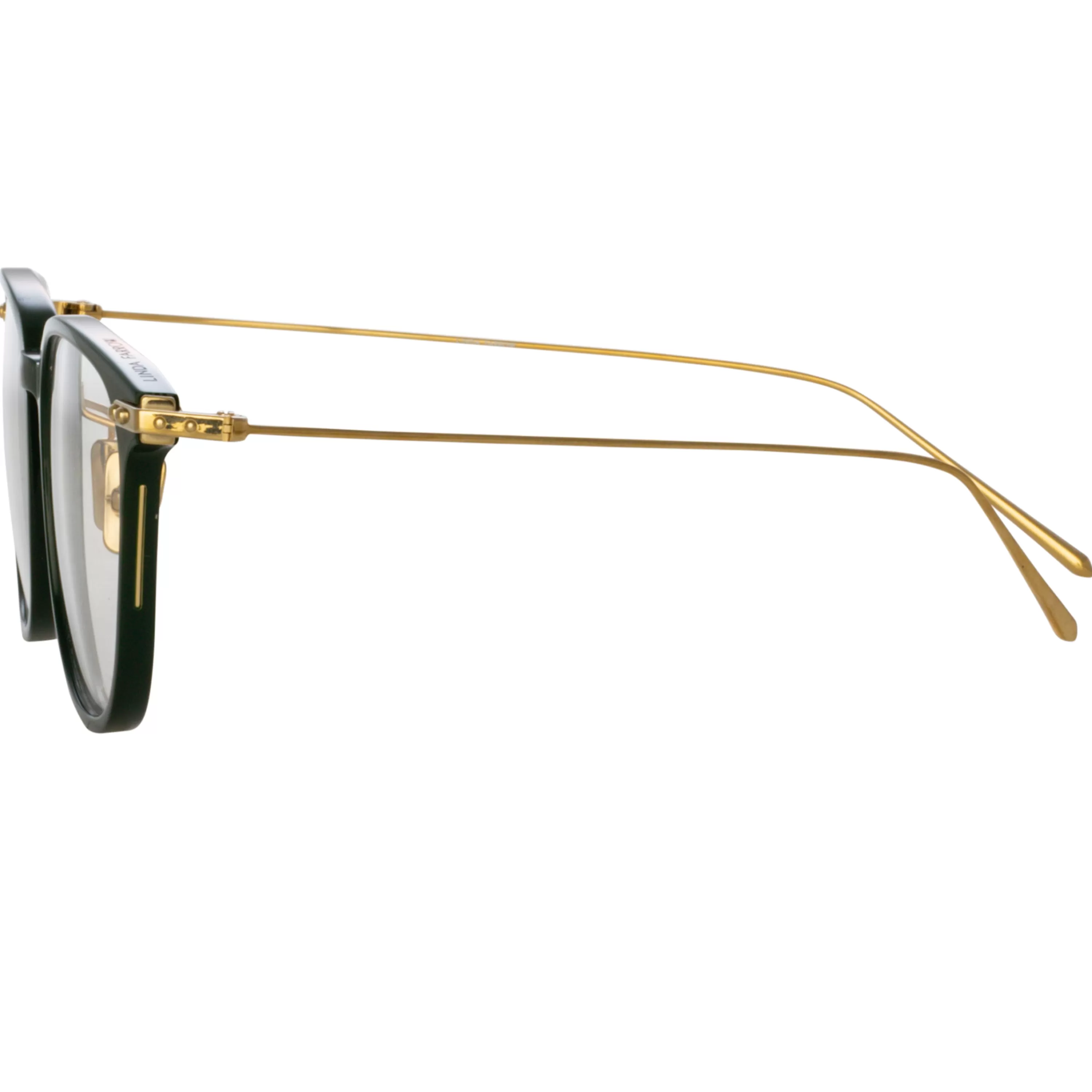Linda Farrow Wright Rectangular Optical Frame in Forest Green (Asian Fit)